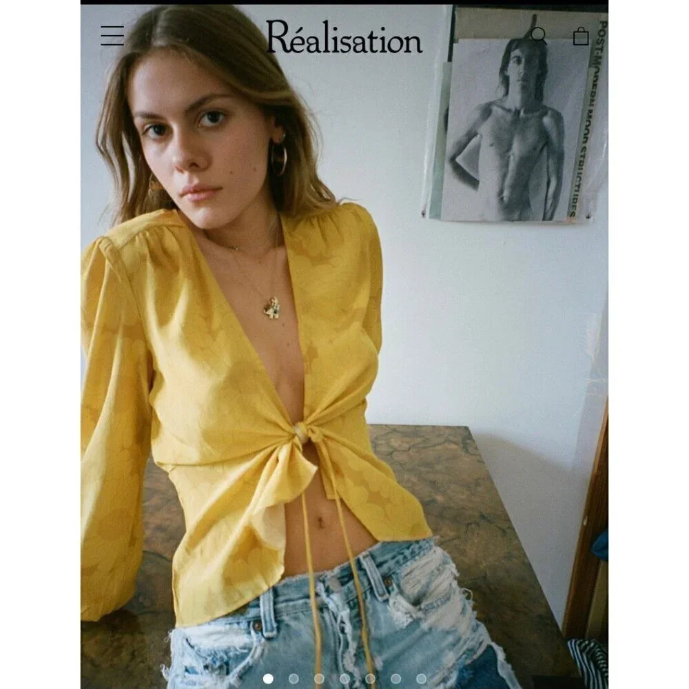 💕REALISATION PAR💕 The Stevie Top ~ Sunflower Yellow Print XS